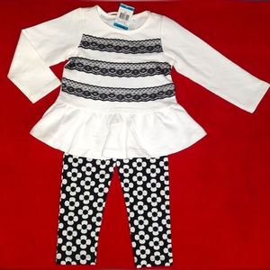 NWT 12mo & 24mo AVAIL First Impressions Lace Embroidery Shirt & leggings 2pc SET